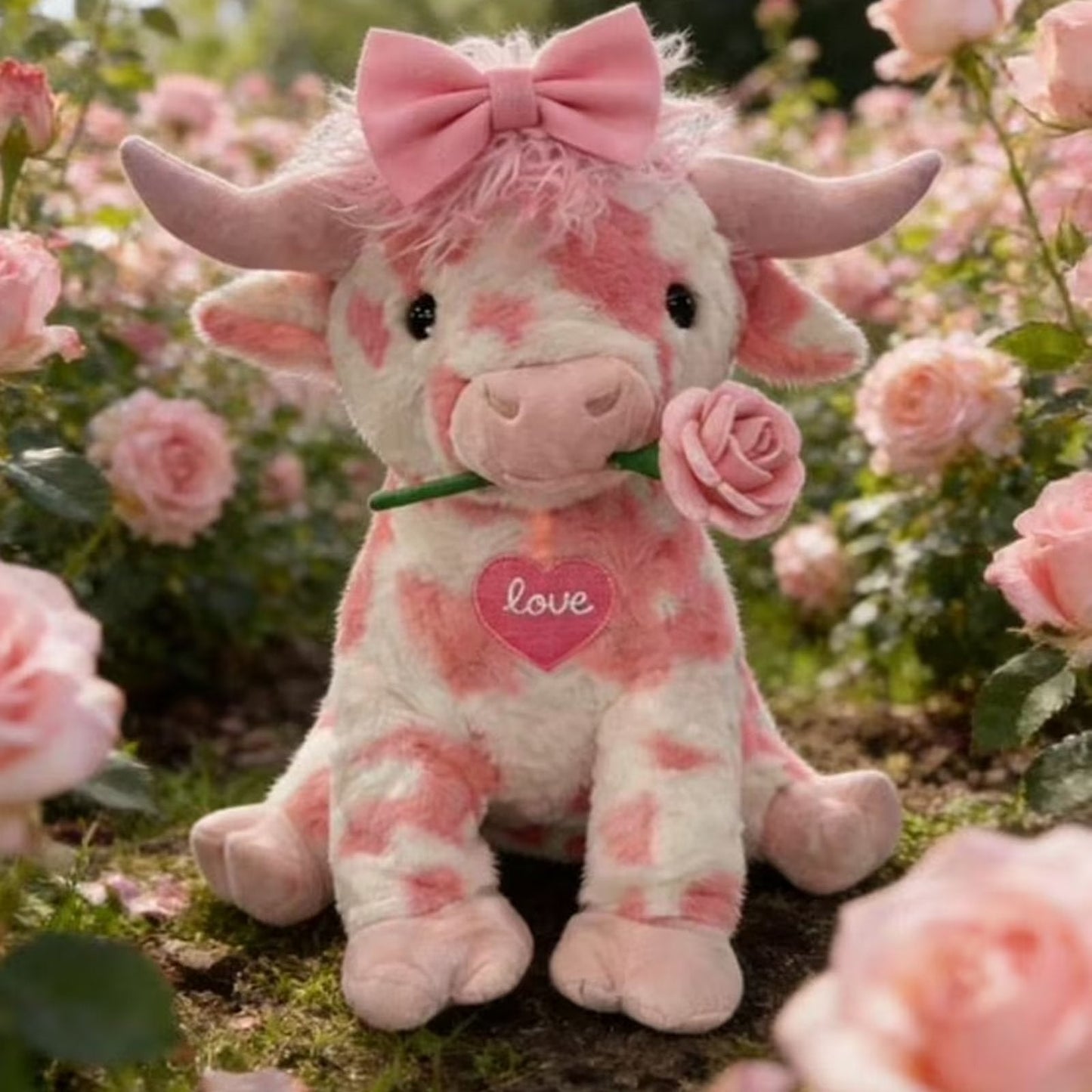 🐮💗 Valentinstag Rosa Highland-Kuh Plüschtier – Die süßeste Art, „Ich liebe dich“ zu sagen 💕