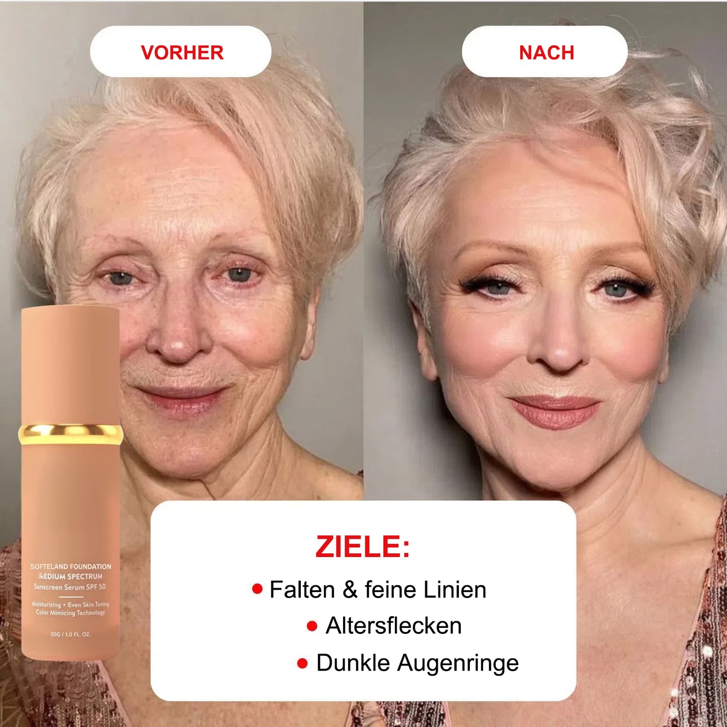 🔥 Make-up Foundation 4-in-1 – mittlere Deckkraft