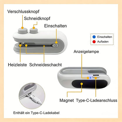 🔥 Mini-Beutelverschweißer mit Schneider & Magnet